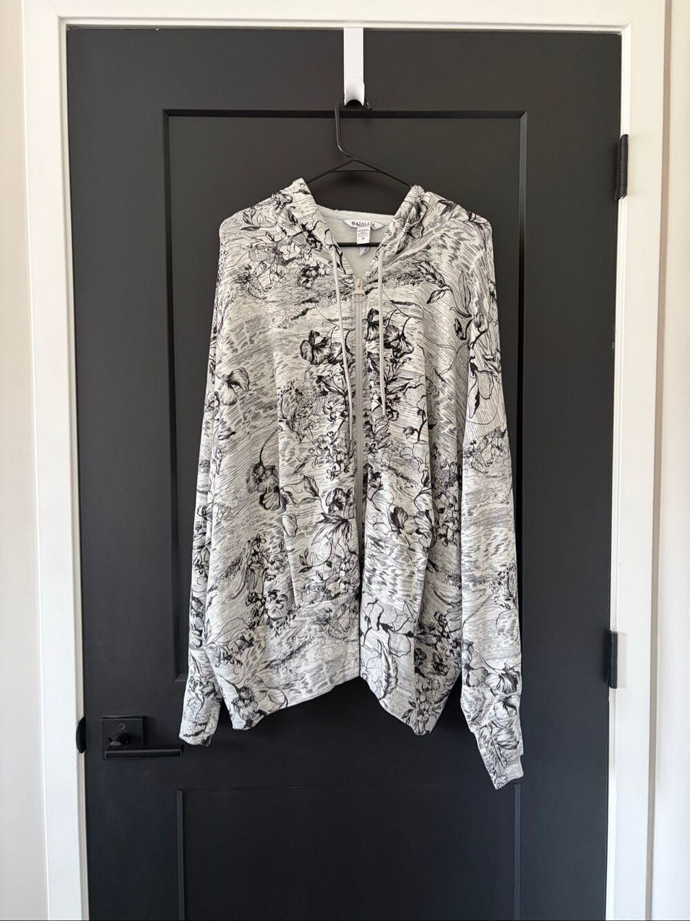 NWT Athleta Balance Hoodie Full Zip Floral/Grey Plus Size 3X